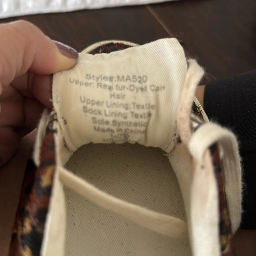 Madewell Sidewalk Low Top Sneakers Painted Leopard Colorblock Calf Hair Size 6.5 - Picture 5 of 5